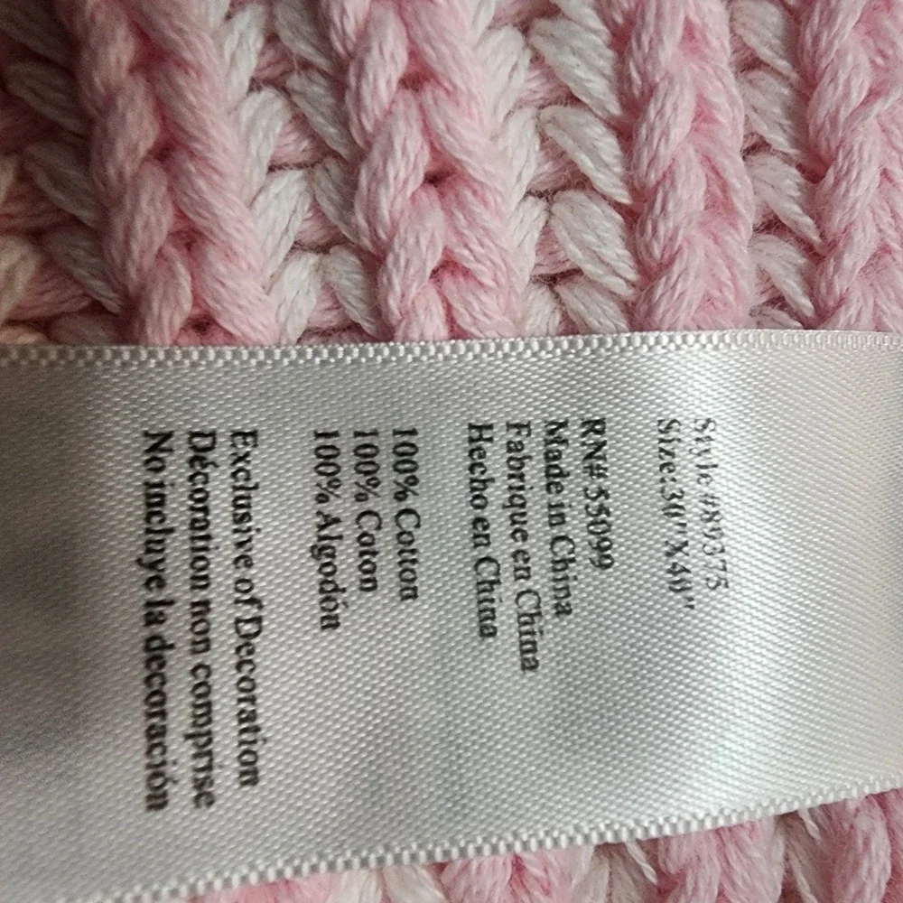 Elegant Baby Pink And White Crochet Baby Blanket